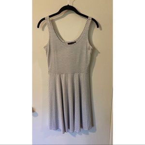 Gray/White striped Ultra Flirt dress